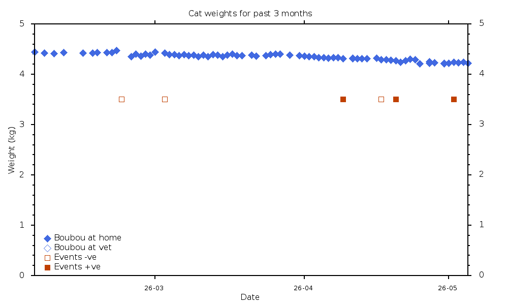 Cat weights for past 3 months